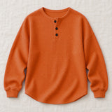 Helene waffle-knit sweater in orange