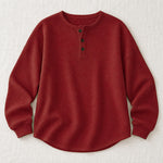 Helene waffle-knit sweater in red