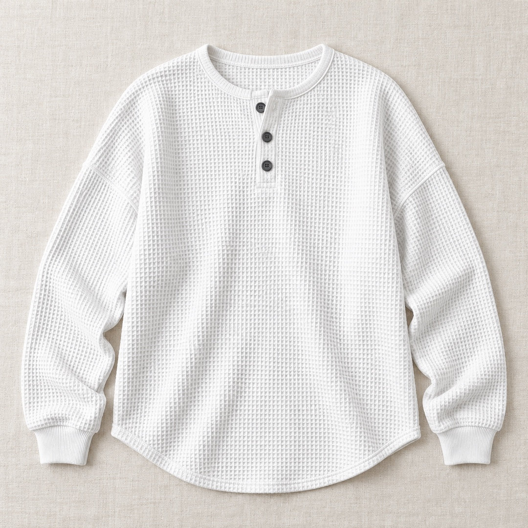Helene waffle-knit sweater in white