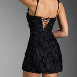 Women's Evening Mini Dress | Embellished, Square Neck