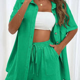 Zaynah - Casual polo top and shorts set