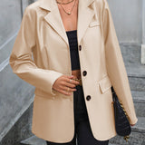 Eleina - Elegant leather blazer with notched lapels