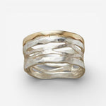 Antique-Inspired Hollow Ring in Gold and Silver