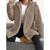 Lakisha - Elegant loose-fit hooded fleece jacket