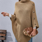 Wilma - Chic Oversized Knit Turtleneck Sweater with Batwing Sleeves