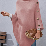 Wilma - Chic Oversized Knit Turtleneck Sweater with Batwing Sleeves