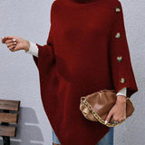 Wilma - Chic Oversized Knit Turtleneck Sweater with Batwing Sleeves