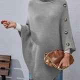 Wilma - Chic Oversized Knit Turtleneck Sweater with Batwing Sleeves