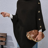Wilma - Chic Oversized Knit Turtleneck Sweater with Batwing Sleeves