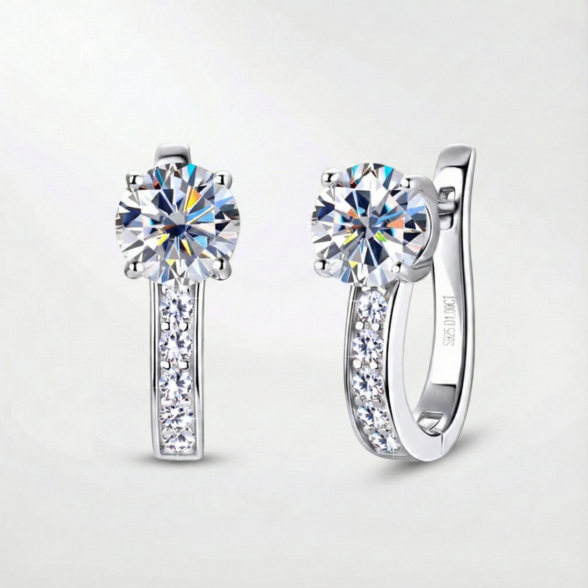 Channel-Set Moissanite Hoop Earrings