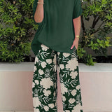 Jennifer - Casual loose blouse and floral trousers set