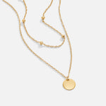 Anne-Léna – Gold Double Chain Necklace with Pendant