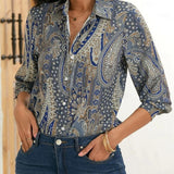 Women’s Vintage Summer Shirt | Long Sleeve, Paisley