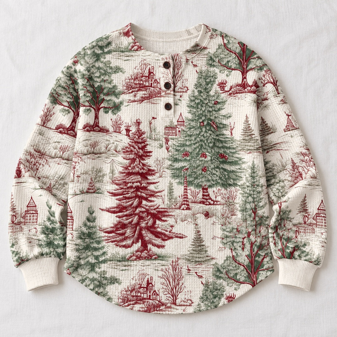 Louna cream winter forest sweater