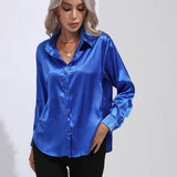 Women’s Designer Summer Shirt | Long Sleeve, Satin