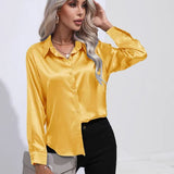 Women’s Designer Summer Shirt | Long Sleeve, Satin