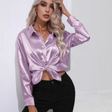 Women’s Designer Summer Shirt | Long Sleeve, Satin