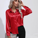 Women’s Designer Summer Shirt | Long Sleeve, Satin