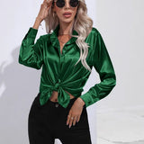 Women’s Designer Summer Shirt | Long Sleeve, Satin