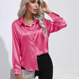 Women’s Designer Summer Shirt | Long Sleeve, Satin