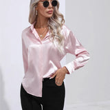 Women’s Designer Summer Shirt | Long Sleeve, Satin