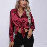 Women’s Designer Summer Shirt | Long Sleeve, Satin