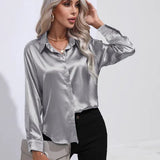 Women’s Designer Summer Shirt | Long Sleeve, Satin