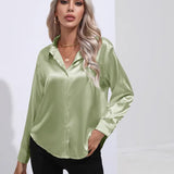 Women’s Designer Summer Shirt | Long Sleeve, Satin