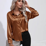 Women’s Designer Summer Shirt | Long Sleeve, Satin