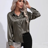 Women’s Designer Summer Shirt | Long Sleeve, Satin