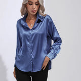 Women’s Designer Summer Shirt | Long Sleeve, Satin