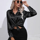Women’s Designer Summer Shirt | Long Sleeve, Satin