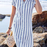 Chic Striped Shirt Dress
