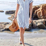 Chic Striped Shirt Dress