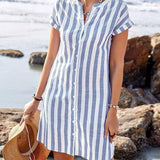 Chic Striped Shirt Dress
