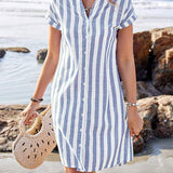 Chic Striped Shirt Dress