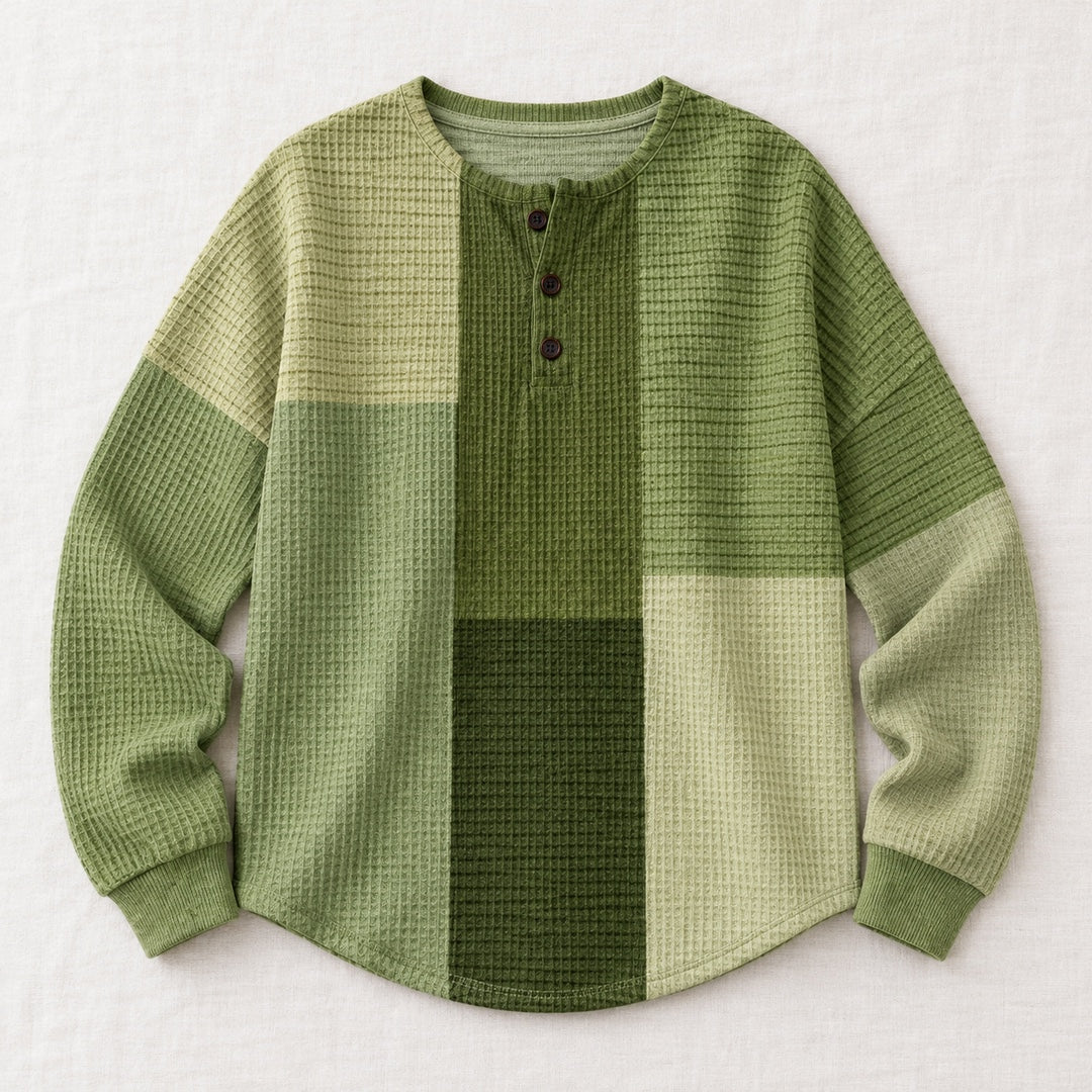 Nora olive color block sweater