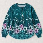 Nora teal floral sweater