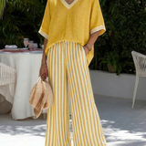 Alira Striped Linen Duo Set
