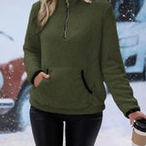 Amari - Trendy Fleece Half-Zip Sweater for Warmth