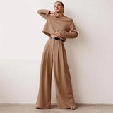 Women’s Two Piece Co Ord | Wide-Leg, Cropped Top