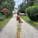 Women's Summer Evening Dress | Ruffle, Floral Mesh