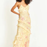 Women's Summer Evening Dress | Ruffle, Floral Mesh