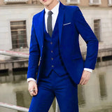 Men Formal Three Piece Suit | Royal Blue, Slim Fit