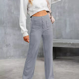 Women's Summer Trousers | Button Front, Wide Leg