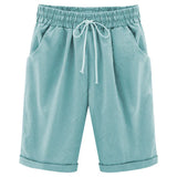 Women's Summer Shorts | Drawstring Waist, Cuffed Hem