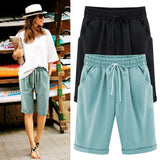 Women's Summer Shorts | Drawstring Waist, Cuffed Hem