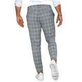 Men's Casual Plaid Trousers | Slim Fit, Cropped Hem