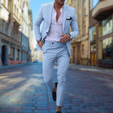 Men Formal Two Piece Suit | Slim Fit, Deep Blue