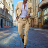 Men Formal Two Piece Suit | Slim Fit, Deep Blue